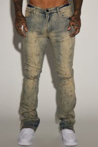 Lowkey Panel Stacked Skinny Flare Jeans - Medium Wash sold by Fashion Nova