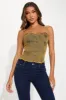 Doing It All Washed Denim Corset Top - Brown/combo sold by Fashion Nova