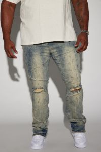 Lowkey Panel Stacked Skinny Flare Jeans - Medium Wash sold by Fashion Nova