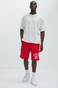 Trap Haus University Sweatshorts - Red sold by Fashion Nova