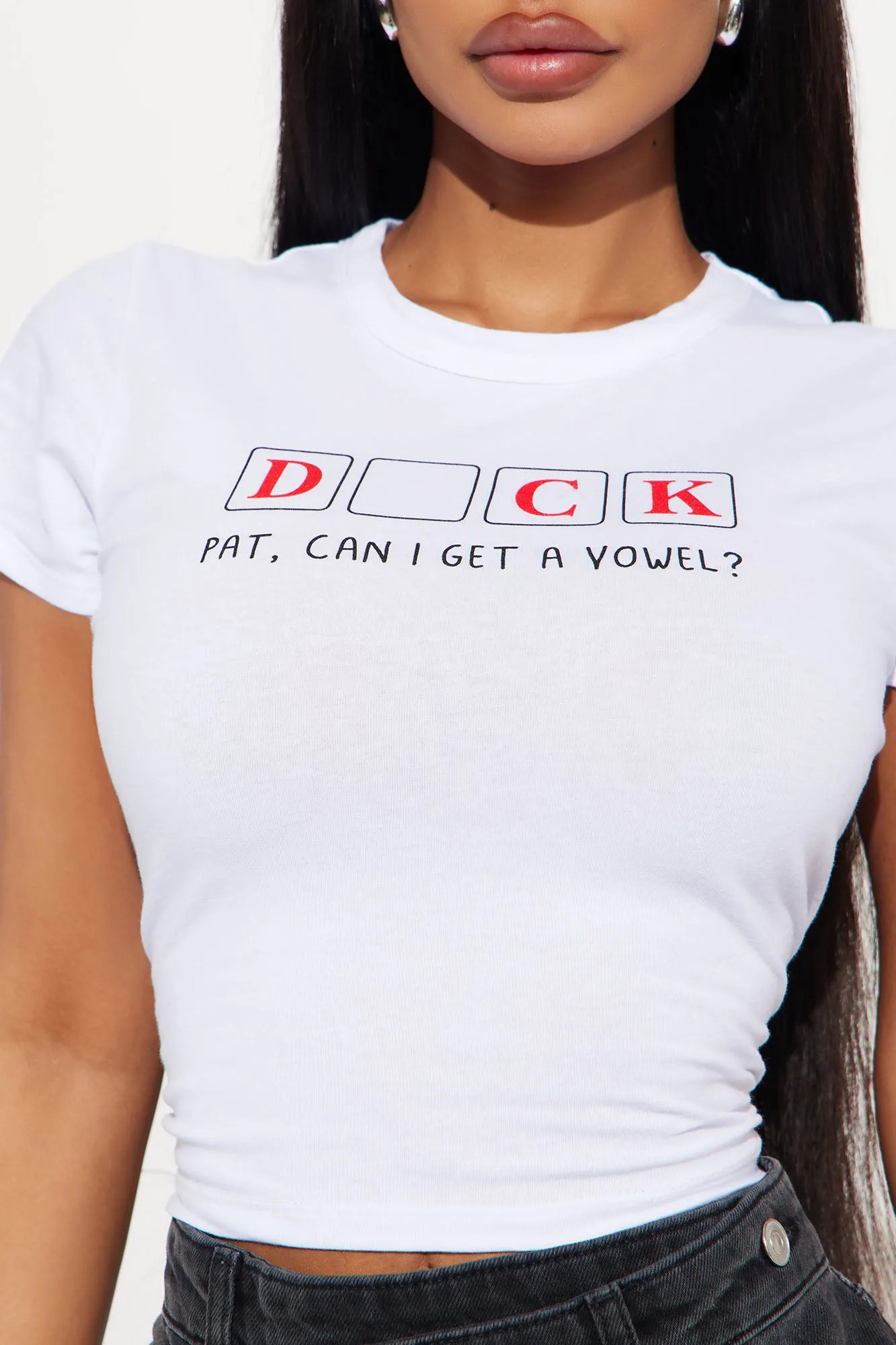 I'd Like To Buy A Vowel Tee - White sold by Fashion Nova product image thumbnail 3
