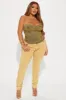 Doing It All Washed Denim Corset Top - Brown/combo sold by Fashion Nova