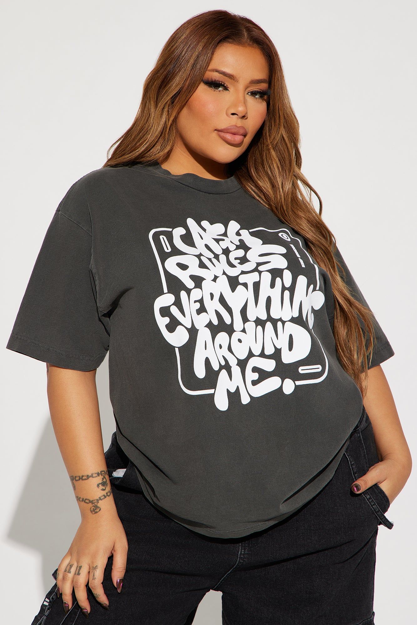 Cash Runs The World Tee - Black Wash sold by Fashion Nova product image thumbnail 4