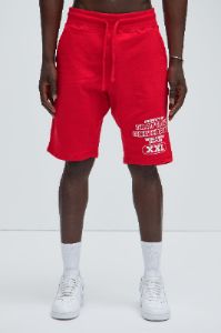 Trap Haus University Sweatshorts - Red sold by Fashion Nova