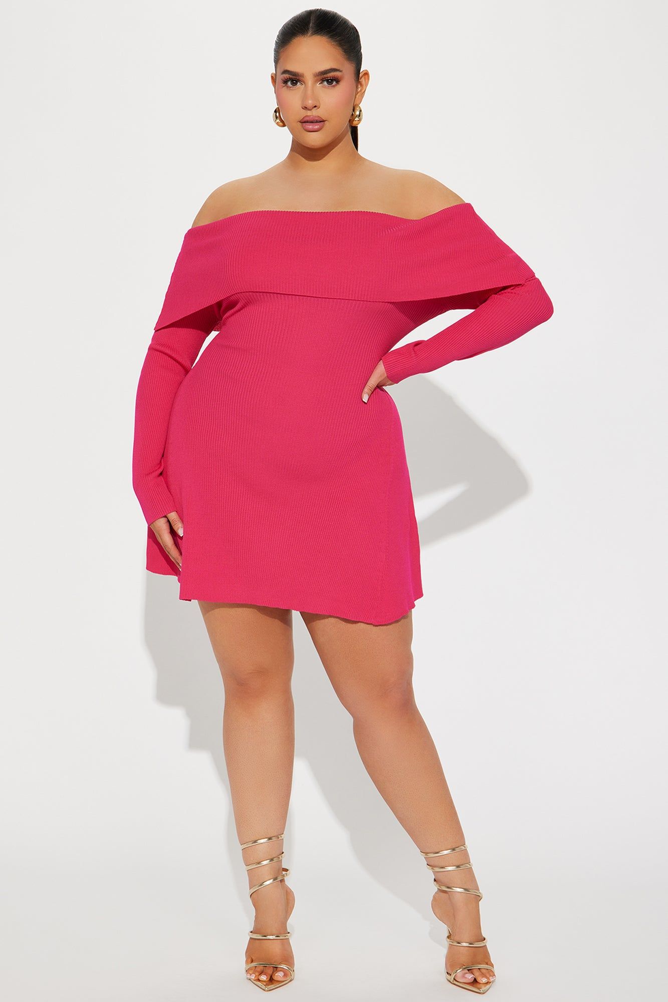 Amara Sweater Mini Dress - Fuchsia sold by Fashion Nova product image thumbnail 5
