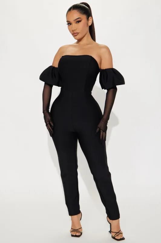 Phoebe Bandage Jumpsuit - Black sold by Fashion Nova