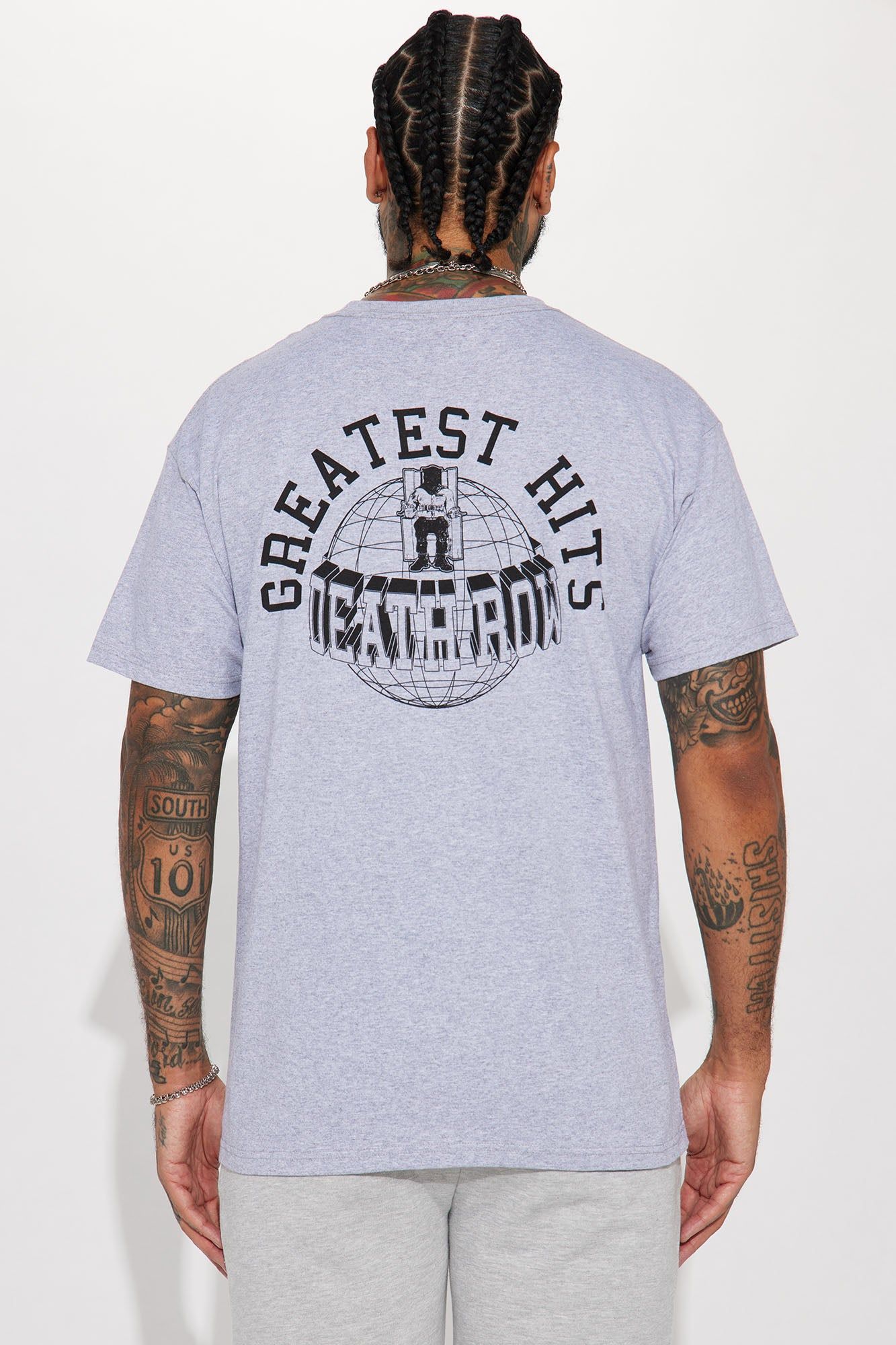 Death Row Records Greatest Hits Short Sleeve Tee - Grey sold by Fashion Nova product image thumbnail 5