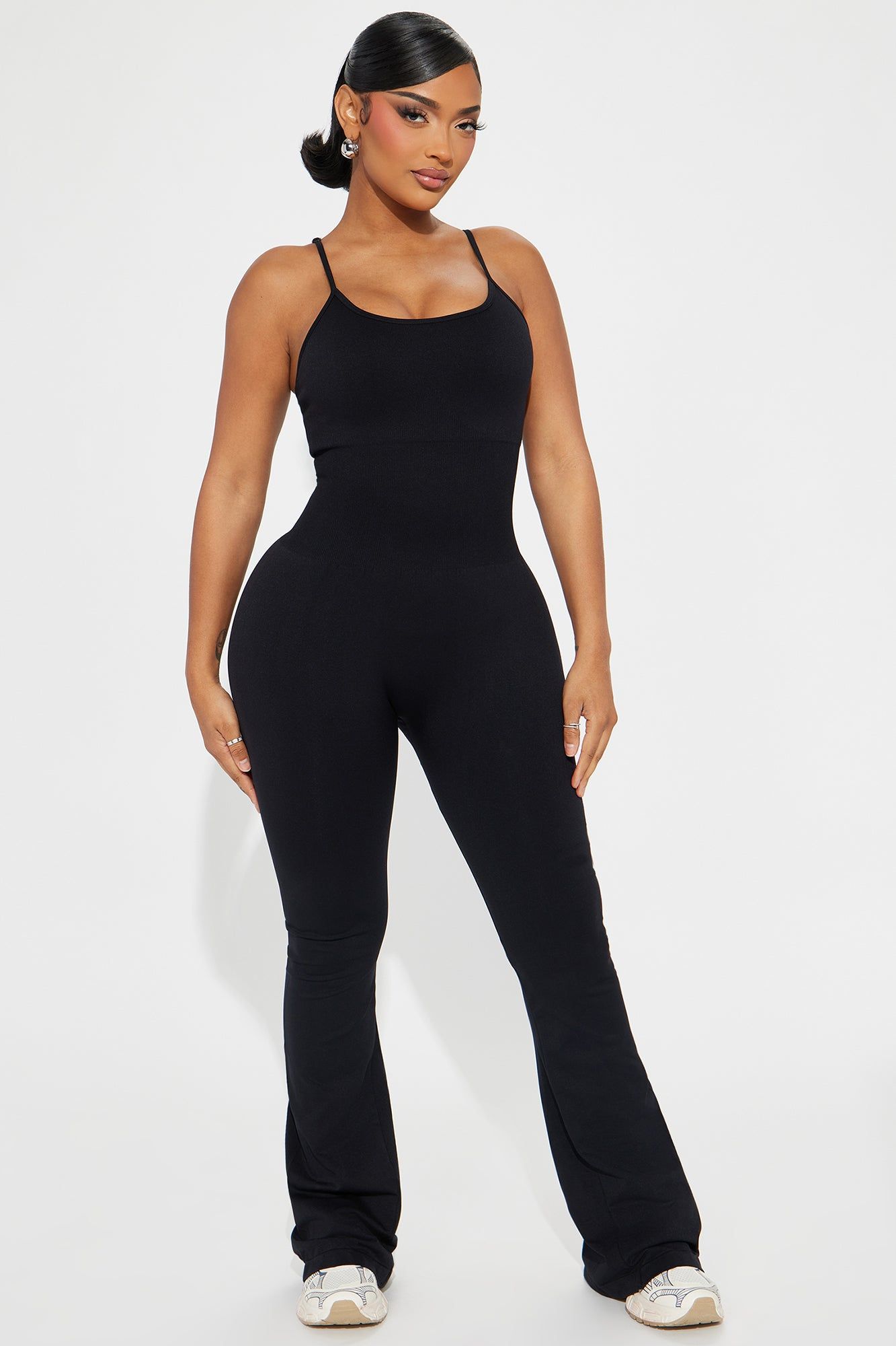 Keep Your Core Tight Active Jumpsuit - Black sold by Fashion Nova