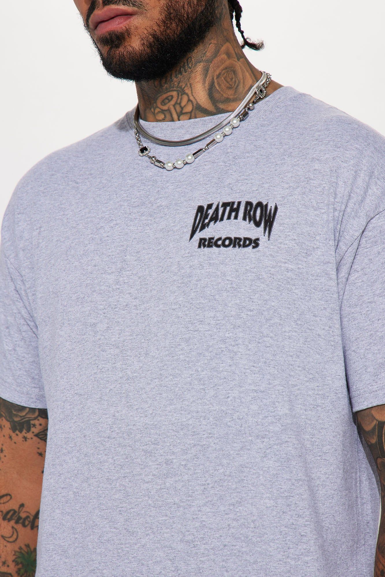 Death Row Records Greatest Hits Short Sleeve Tee - Grey sold by Fashion Nova product image thumbnail 4