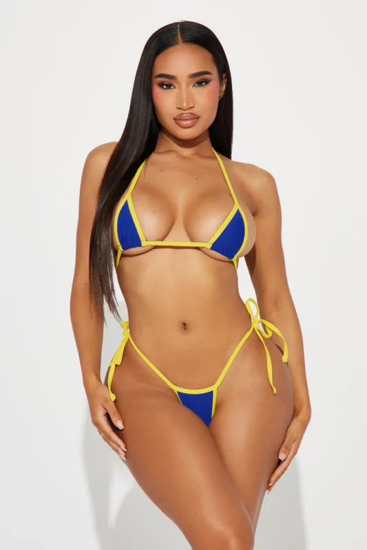 Ashlee 2 Piece Micro Bikini - Royal/combo sold by Fashion Nova