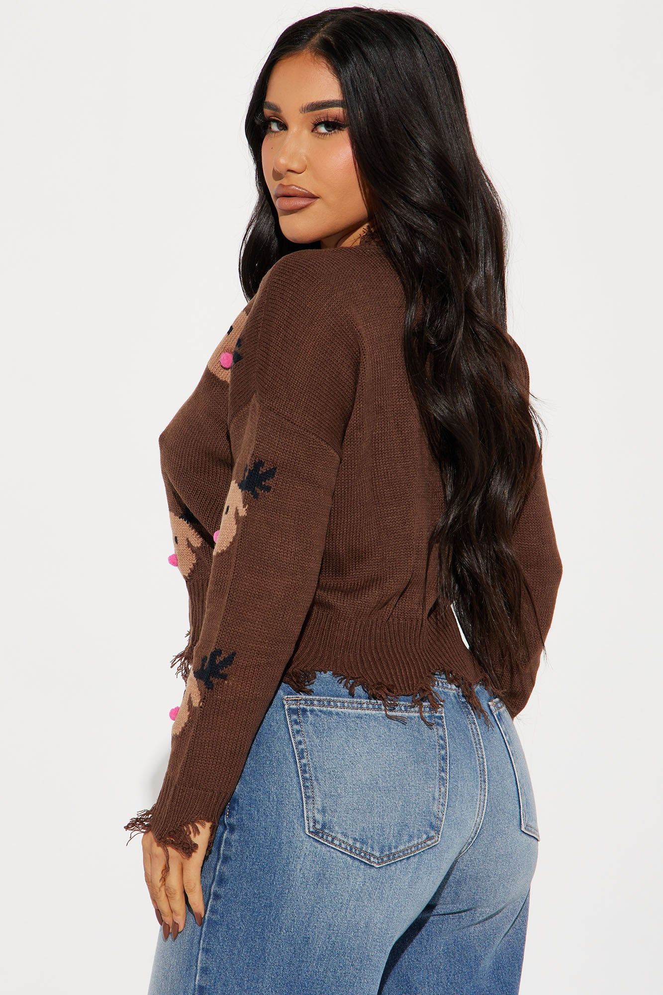 Reindeer Season Sweater - Brown/combo sold by Fashion Nova product image thumbnail 3