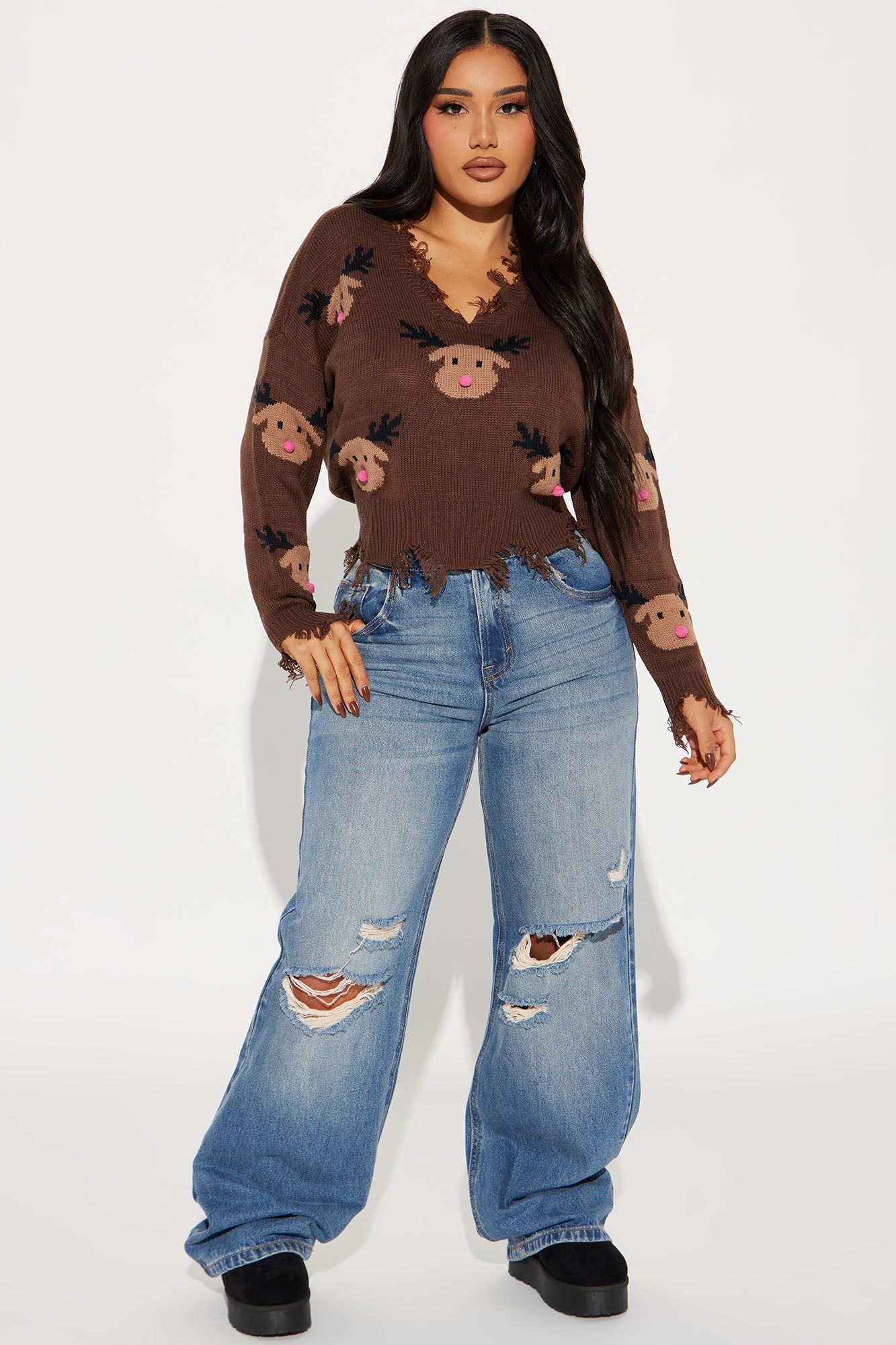 Reindeer Season Sweater - Brown/combo sold by Fashion Nova product image thumbnail 2