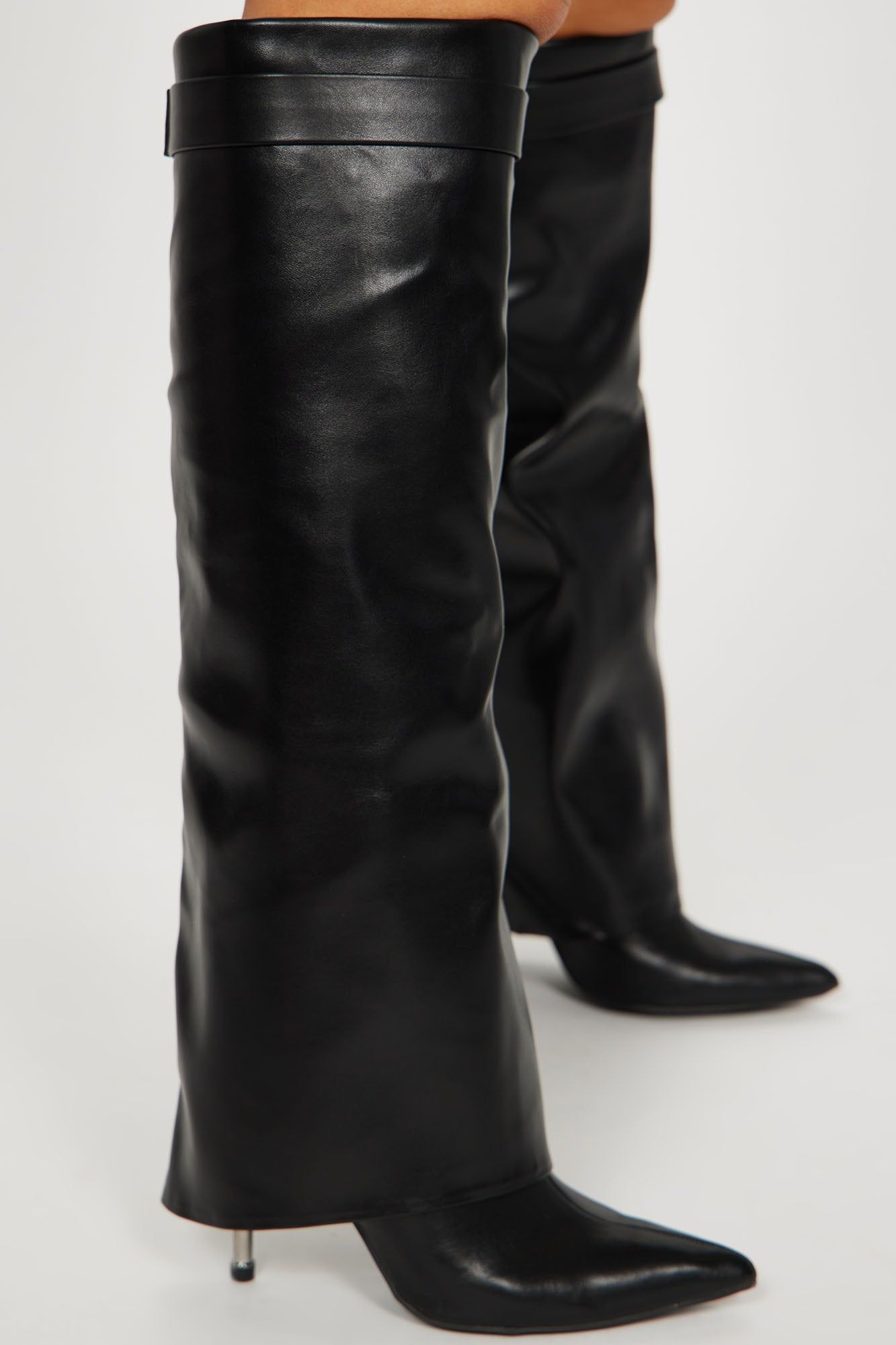 Natalia Overlay Knee High Boots - Black sold by Fashion Nova product image thumbnail 3