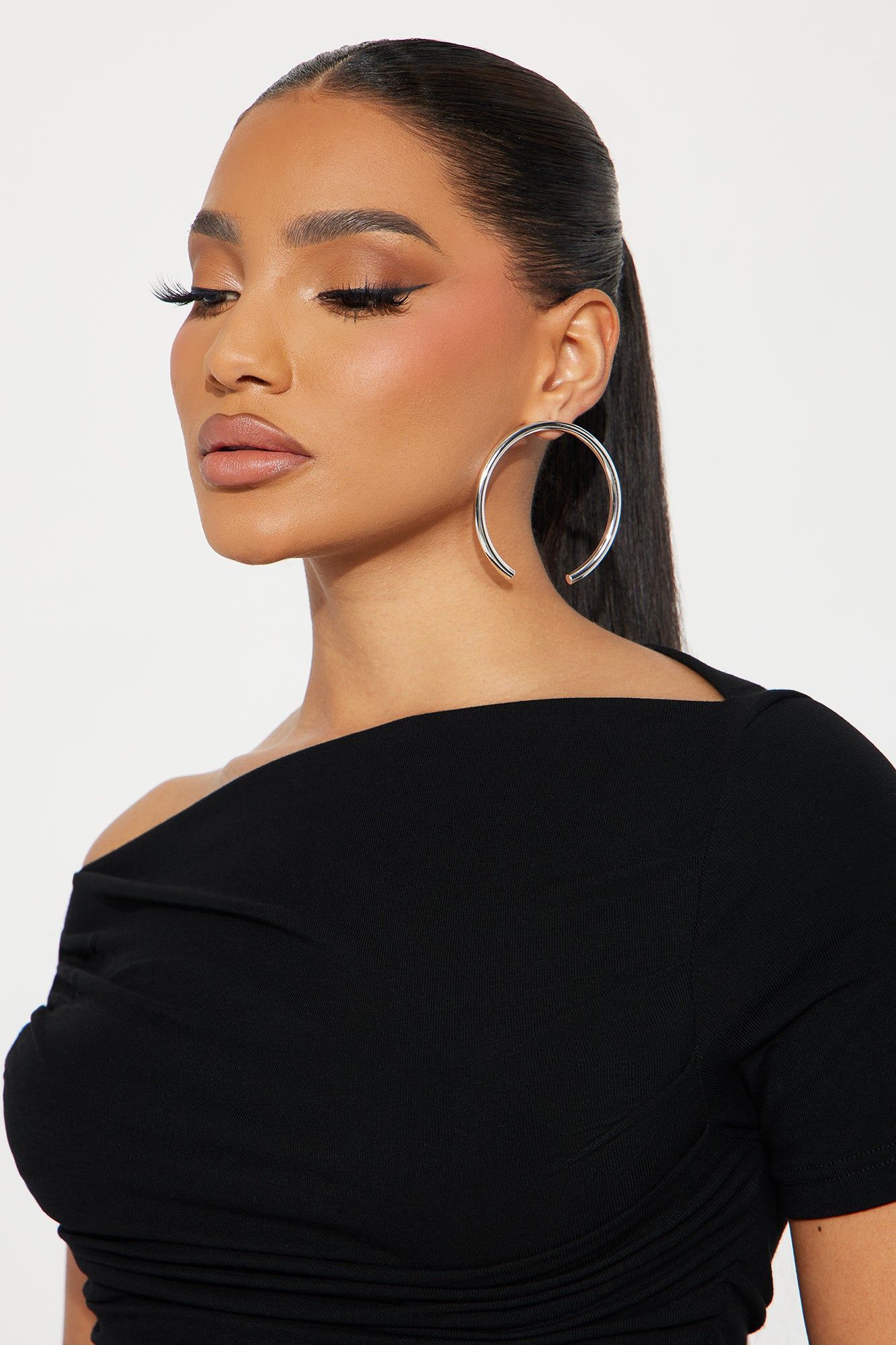 Over The Loop Earrings - Silver sold by Fashion Nova product image thumbnail 2