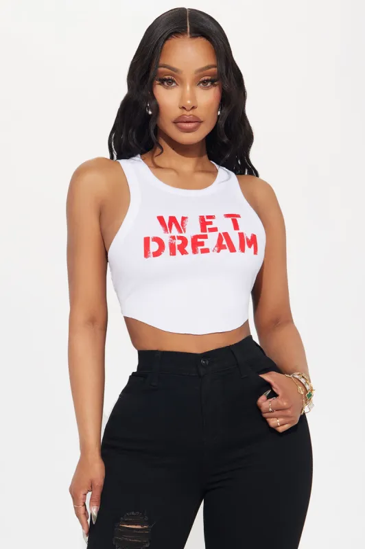 Wet Dream Ribbed Top - White sold by Fashion Nova