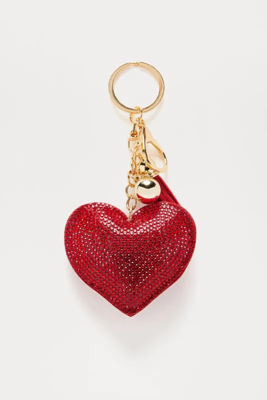 Full Heart Handbag Charm - Gold/Red sold by Fashion Nova