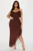 Kristi Ruffle Maxi Dress - Chocolate sold by Fashion Nova