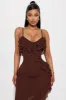 Kristi Ruffle Maxi Dress - Chocolate sold by Fashion Nova