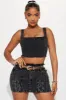 Let's Go Girls Belted Denim Mini Skirt - Black Wash sold by Fashion Nova