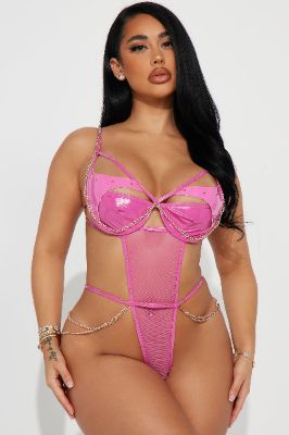 Begging For More Latex Teddy - Hot Pink sold by Fashion Nova