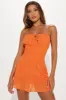 Cora Crepe Mini Dress - Orange sold by Fashion Nova
