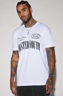 The Wasted Youth Short Sleeve Tee - White sold by Fashion Nova