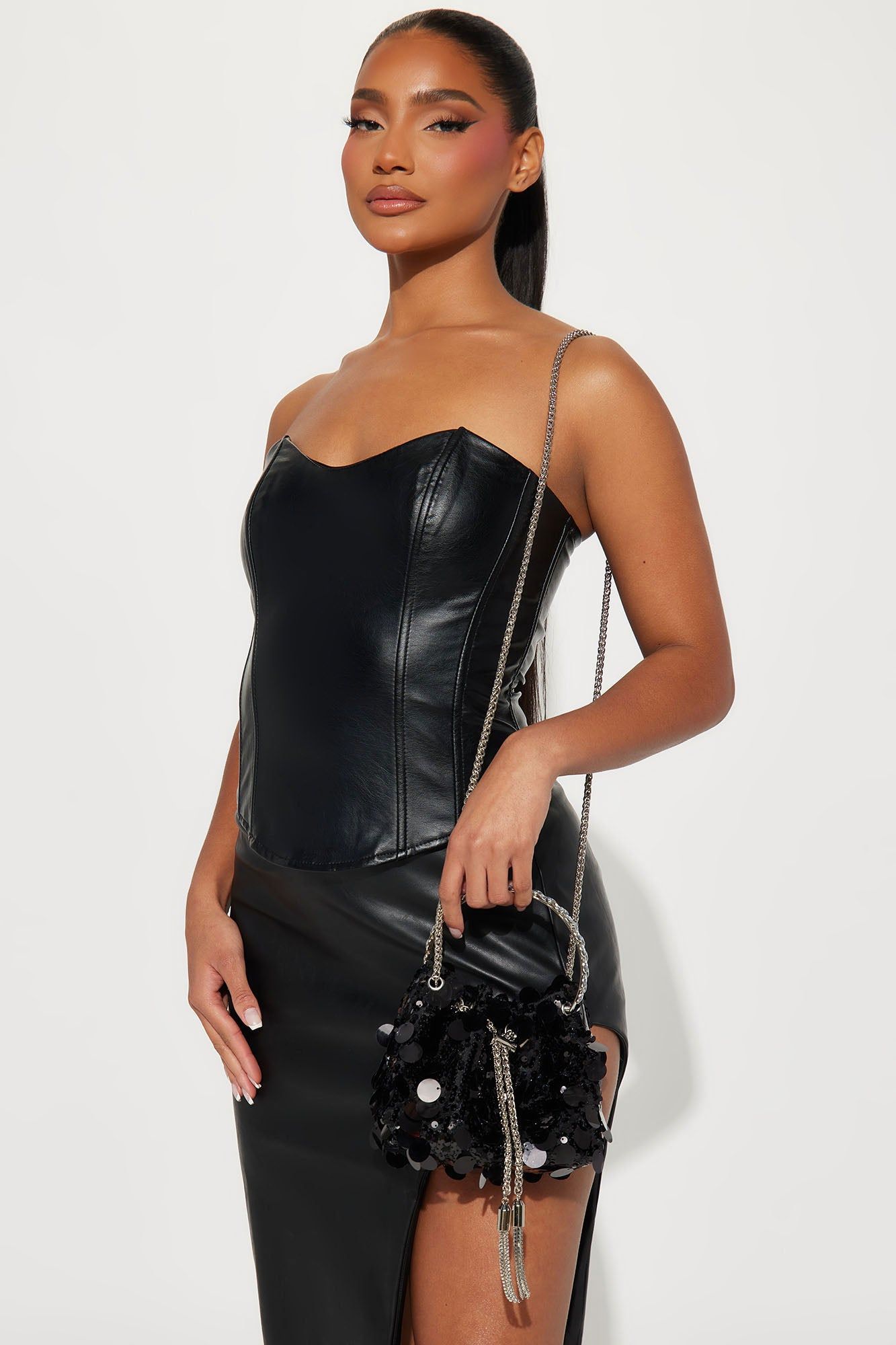 Sequin Bucket Bag - Black sold by Fashion Nova product image thumbnail 2