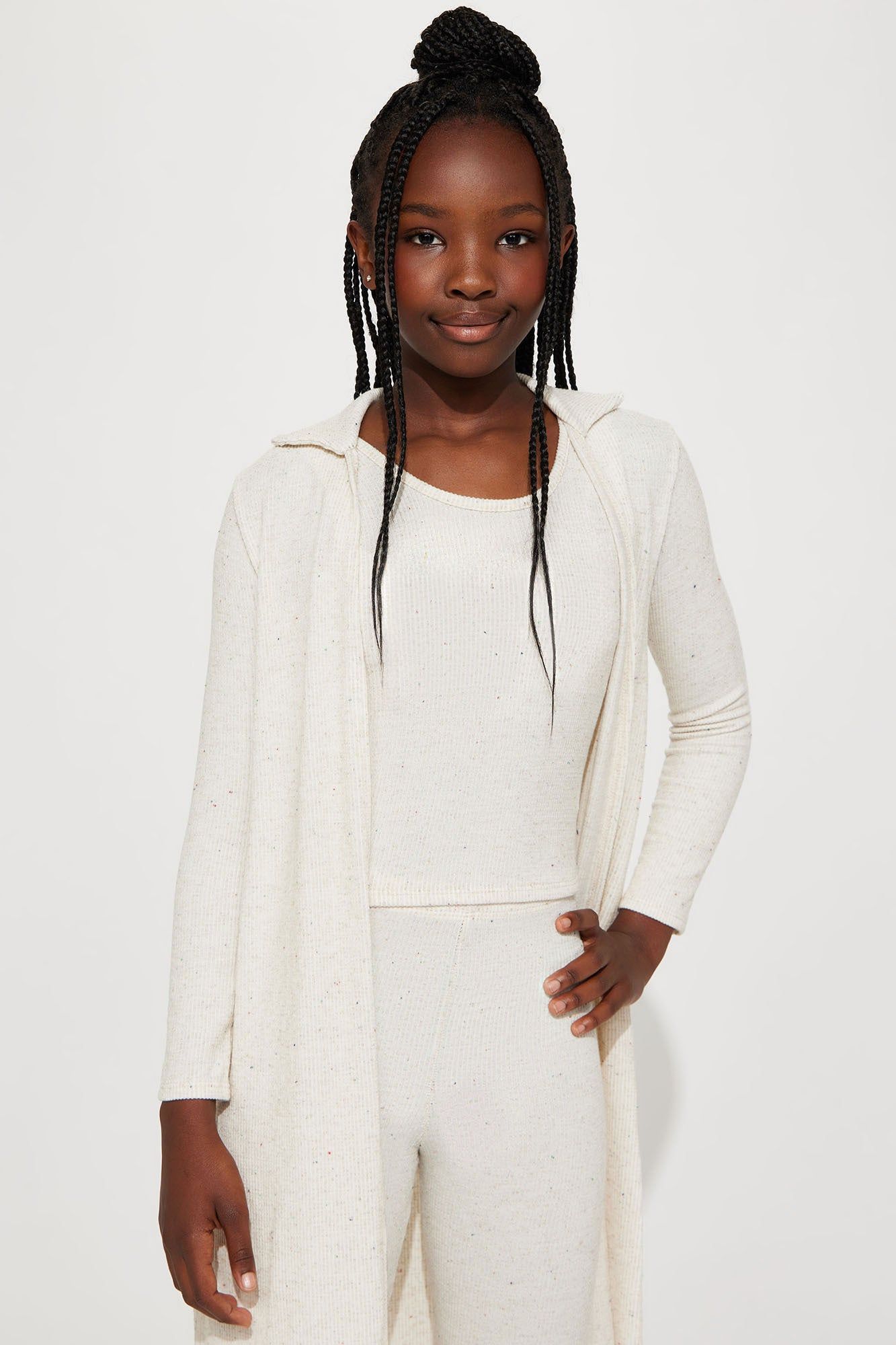 Mini Just Relax 3 Piece Ribbed Legging Set - Oatmeal sold by Fashion Nova product image thumbnail 2