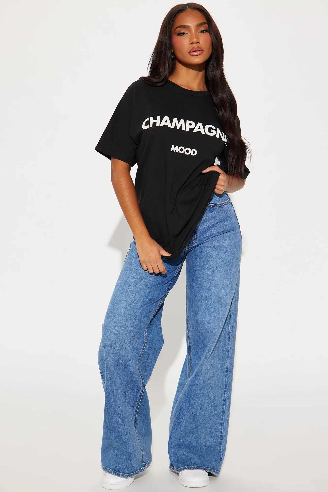 Champagne Mood Oversized Tee - Black sold by Fashion Nova product image thumbnail 2