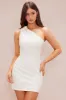Leather Georgina Mini Dress - Cream sold by Fashion Nova