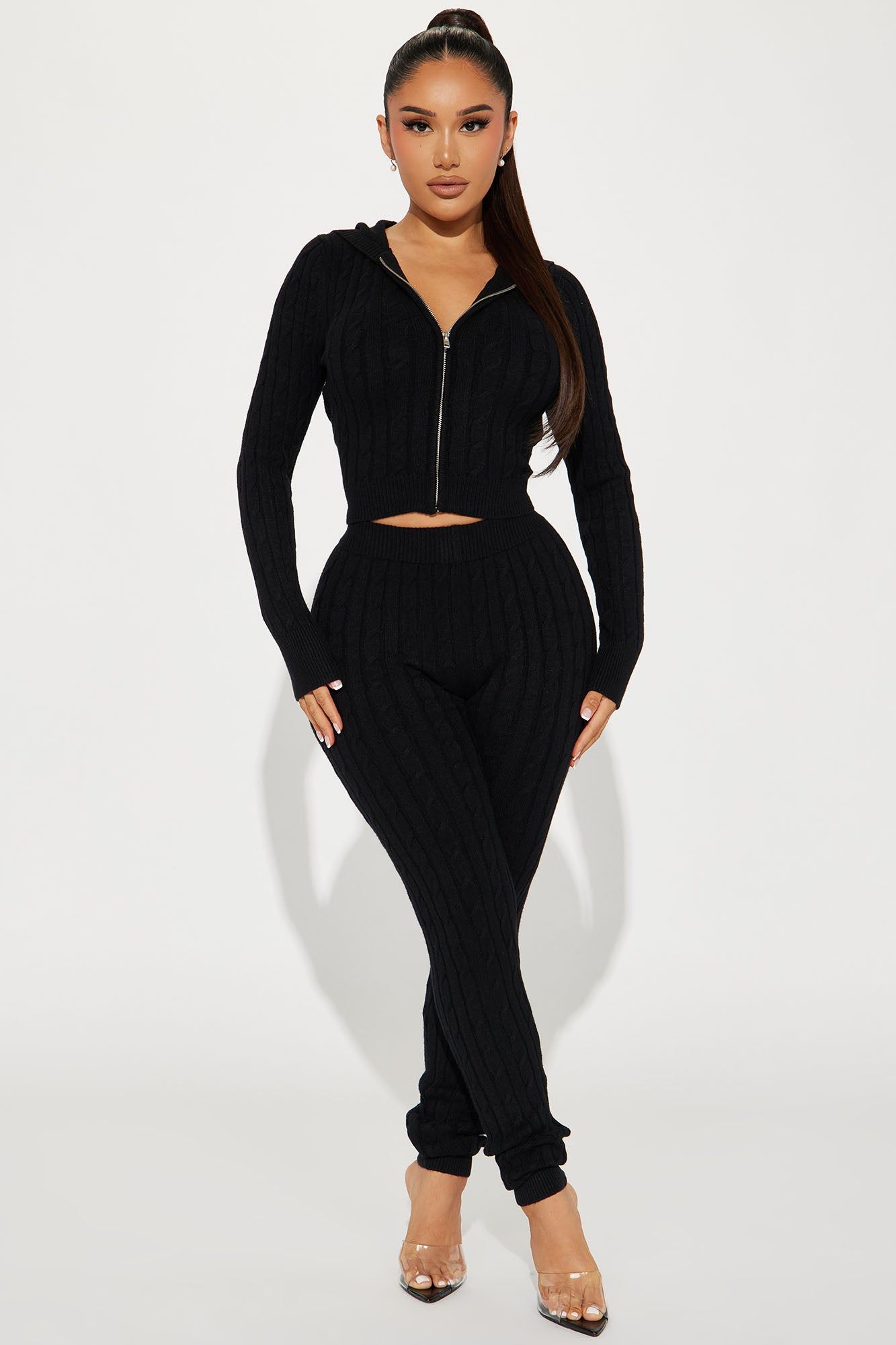 Rylee Sweater Legging Set - Black sold by Fashion Nova
