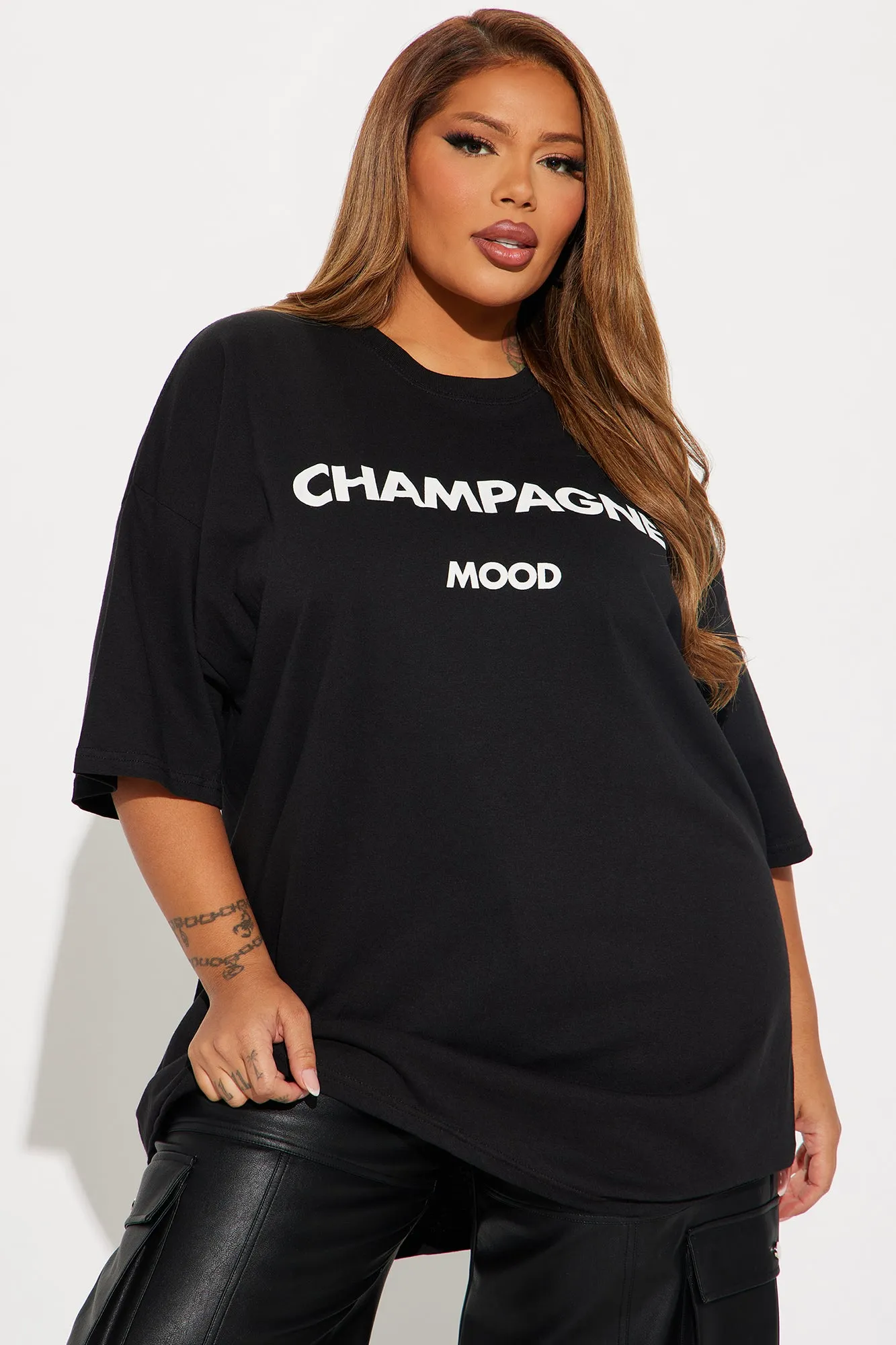 Champagne Mood Oversized Tee - Black sold by Fashion Nova product image thumbnail 4