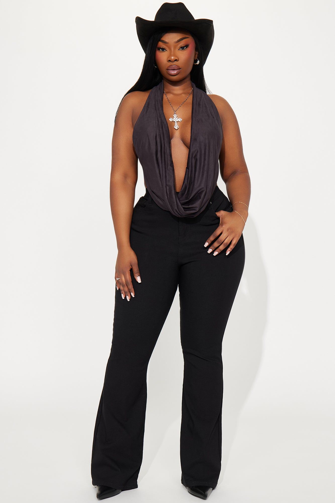 Country Girl Cowl Neck Top - Black sold by Fashion Nova product image thumbnail 5