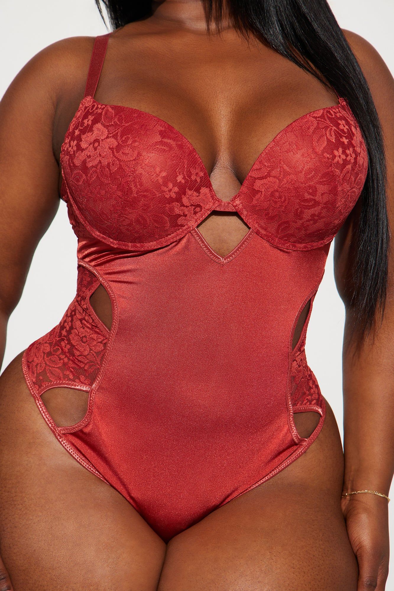 Burning Desire Satin Teddy - Rust sold by Fashion Nova product image thumbnail 2
