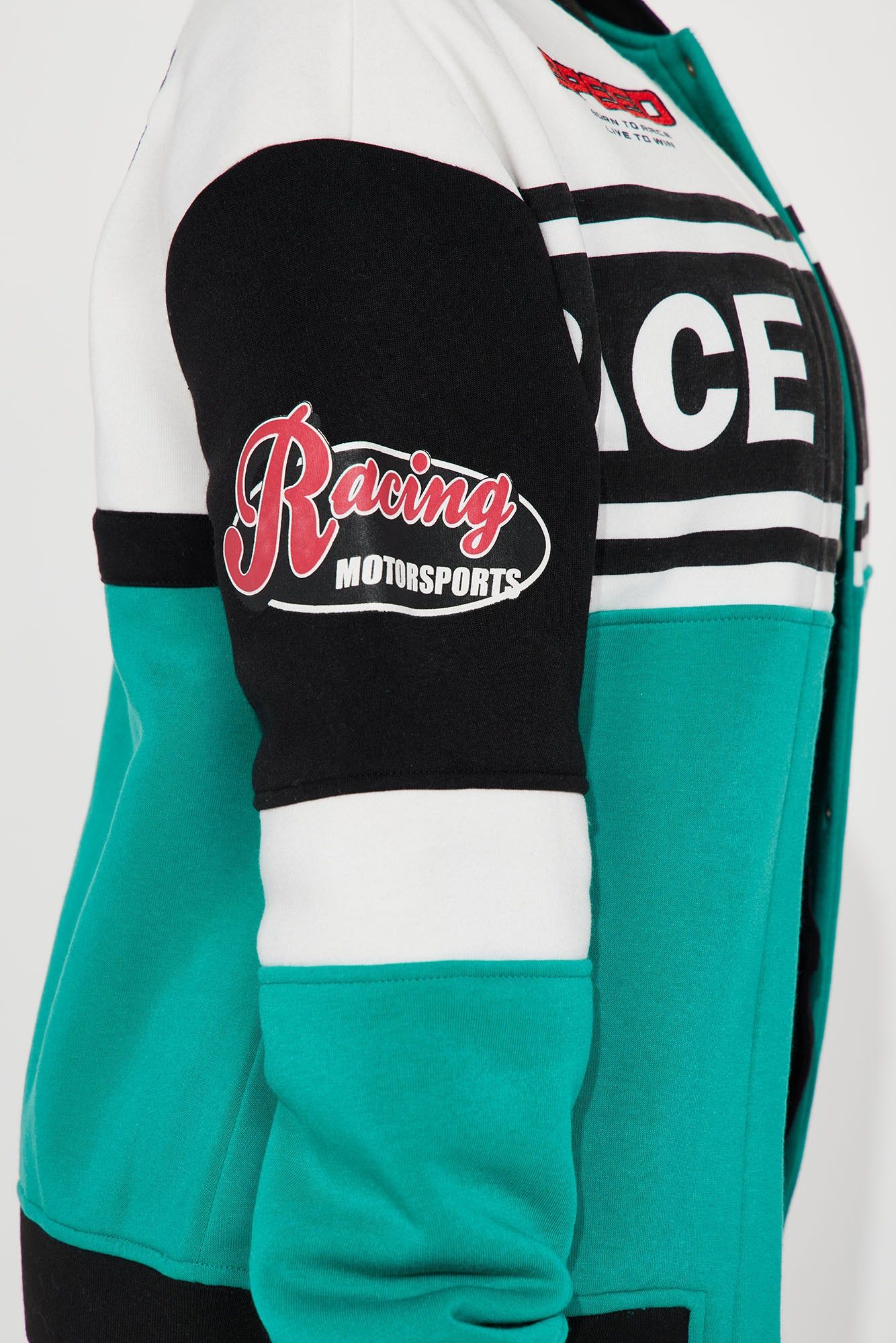 Start Your Engines Bomber Jacket - Green/combo sold by Fashion Nova product image thumbnail 4
