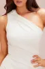 Leather Georgina Mini Dress - Cream sold by Fashion Nova