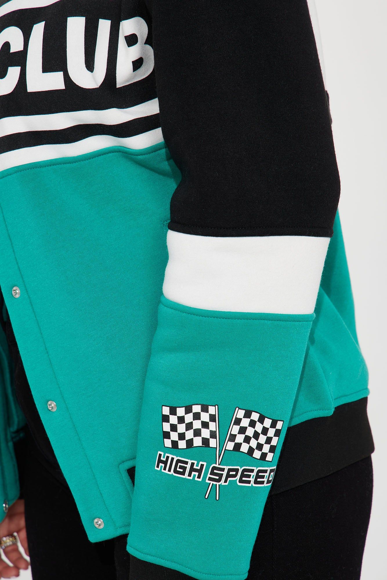 Start Your Engines Bomber Jacket - Green/combo sold by Fashion Nova product image thumbnail 5