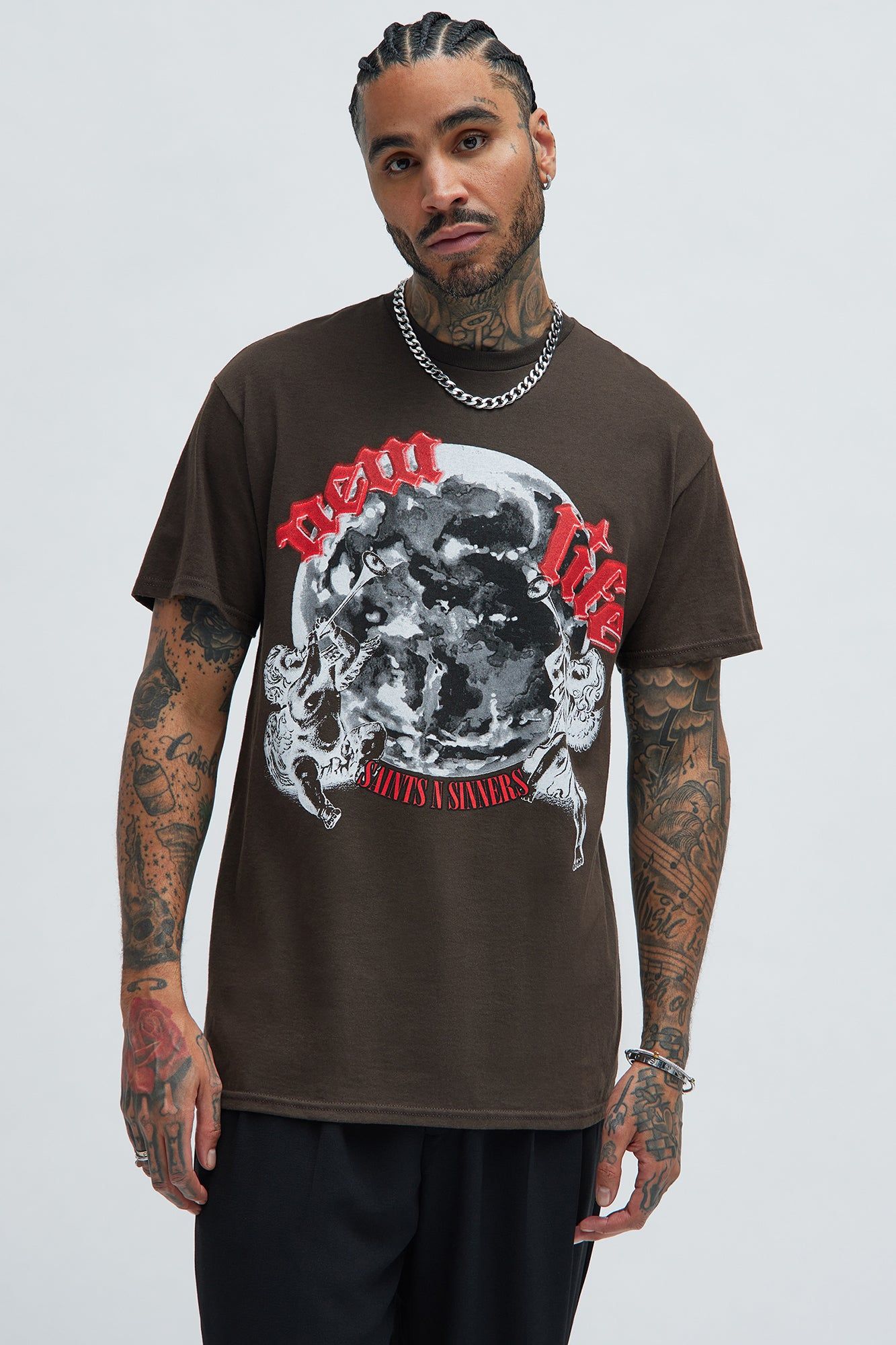 Big Hill Peaks Short Sleeve Tee - Chocolate sold by Fashion Nova