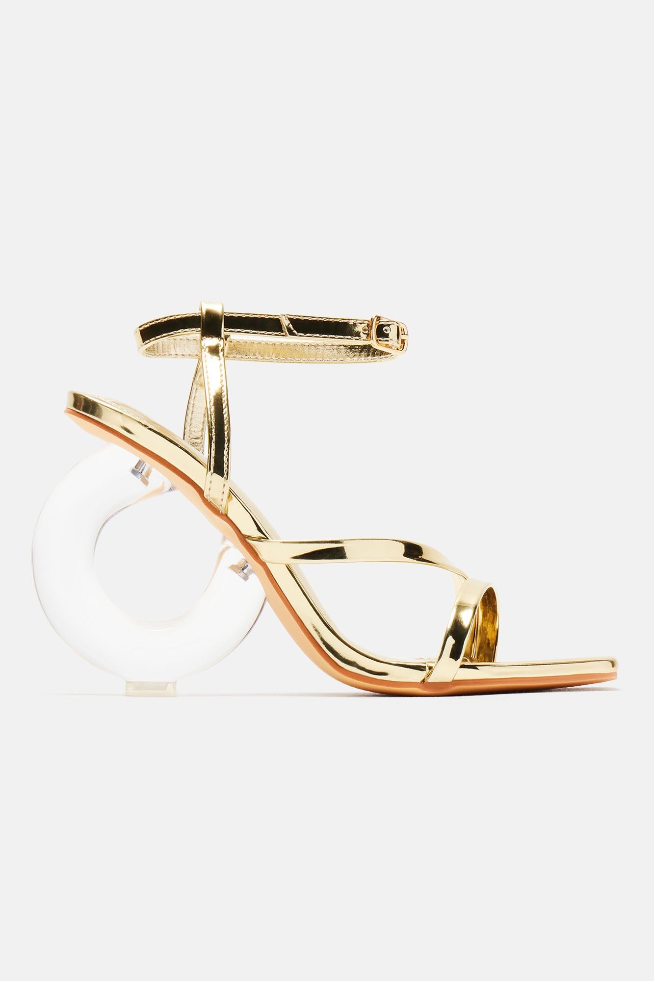 Give Me A Ring Square Toe Heels - Gold sold by Fashion Nova