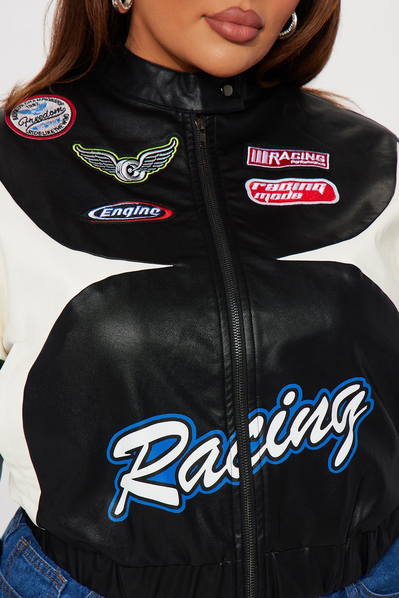 Racer Girl Bomber Jacket - Black/combo sold by Fashion Nova product image thumbnail 9