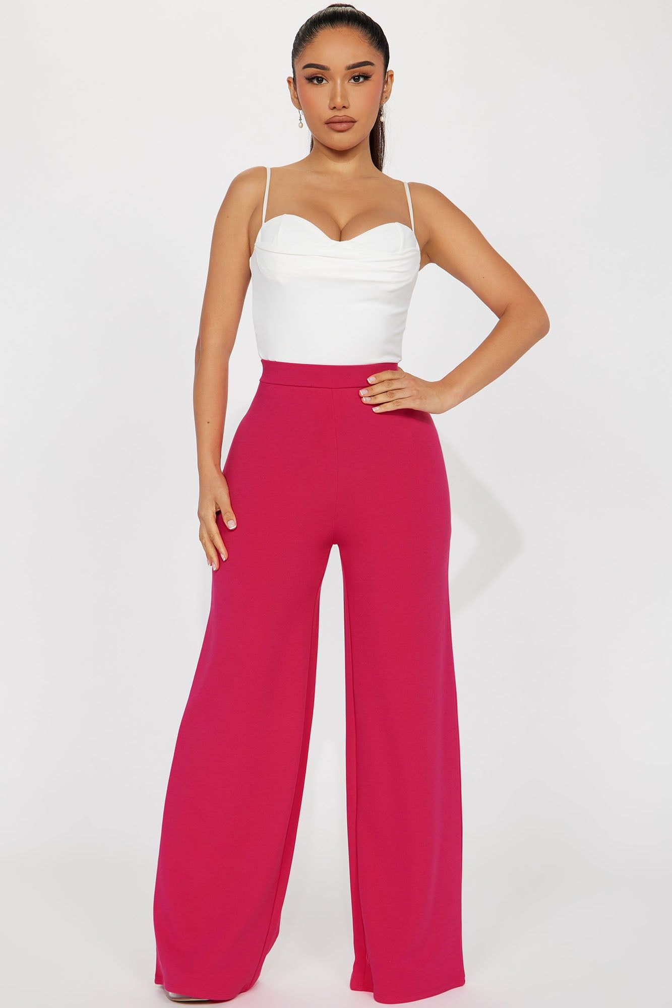 Forever Baby Wide Leg Pant - Fuchsia sold by Fashion Nova