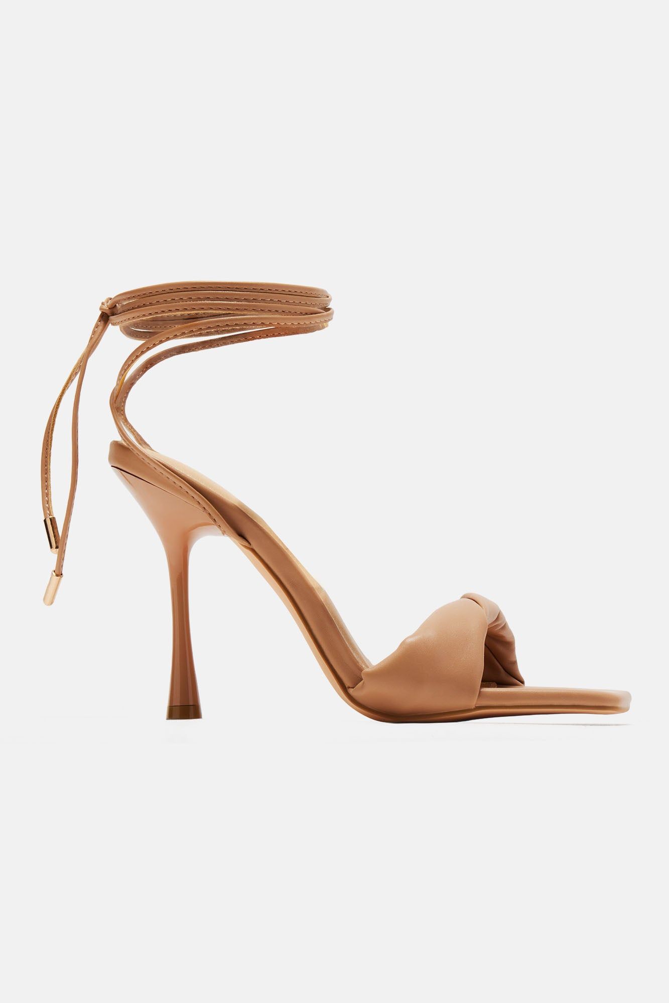 She Slays Wrap Up Heels - Camel sold by Fashion Nova