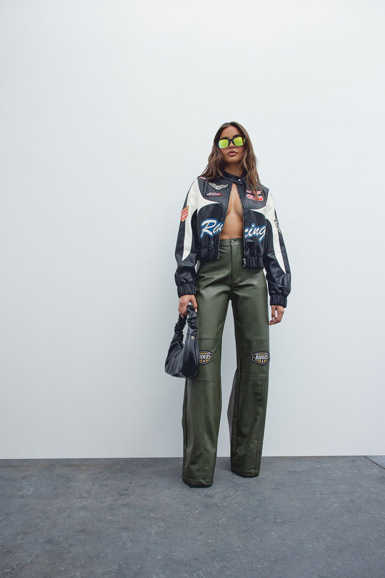 Racer Girl Bomber Jacket - Black/combo sold by Fashion Nova product image thumbnail 3