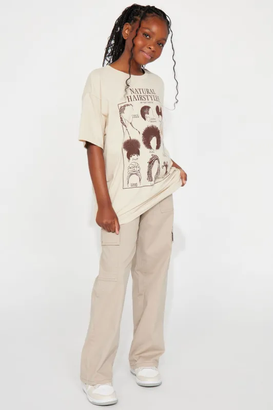 Mini Make It Worth It Straight Leg Cargo - Khaki sold by Fashion Nova