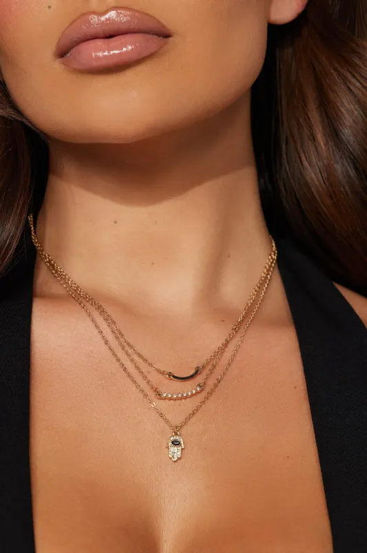 Dear Lilah Necklace - Black/Gold sold by Fashion Nova