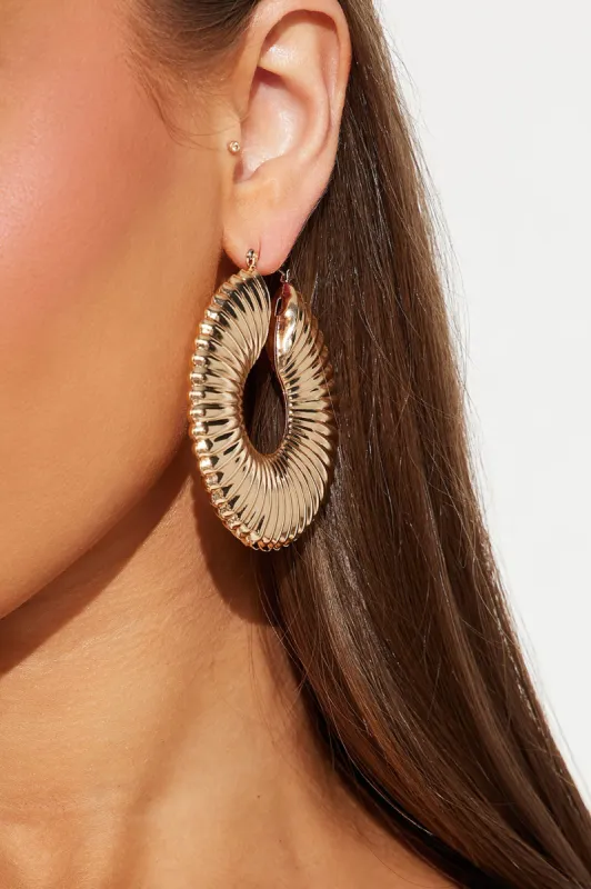 Whenever You're Around Earrings - Gold sold by Fashion Nova