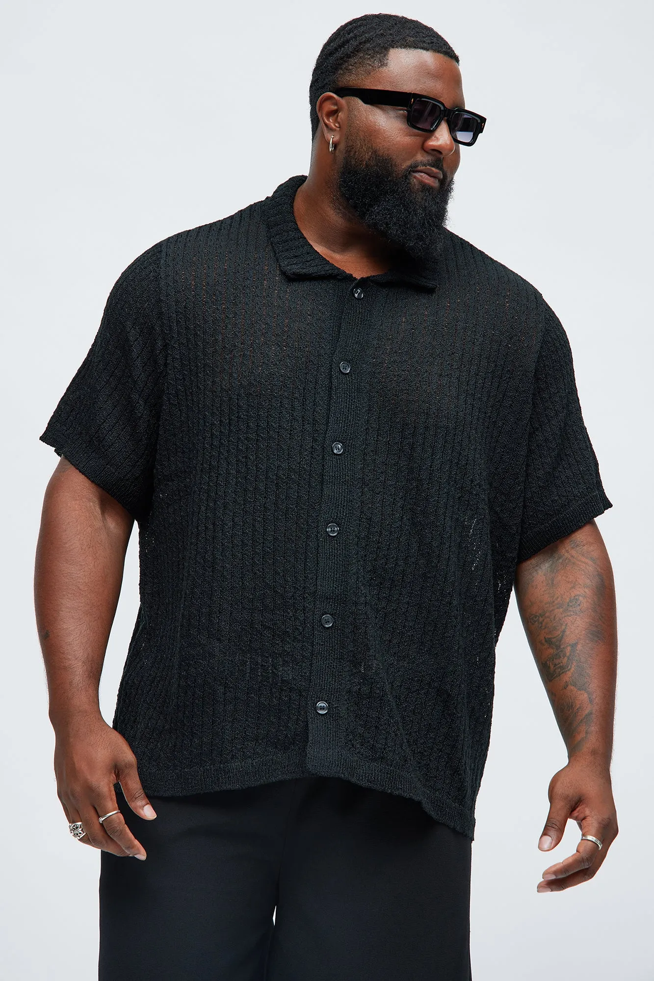 Perez Stripe Knit Shirt - Black sold by Fashion Nova product image thumbnail 5