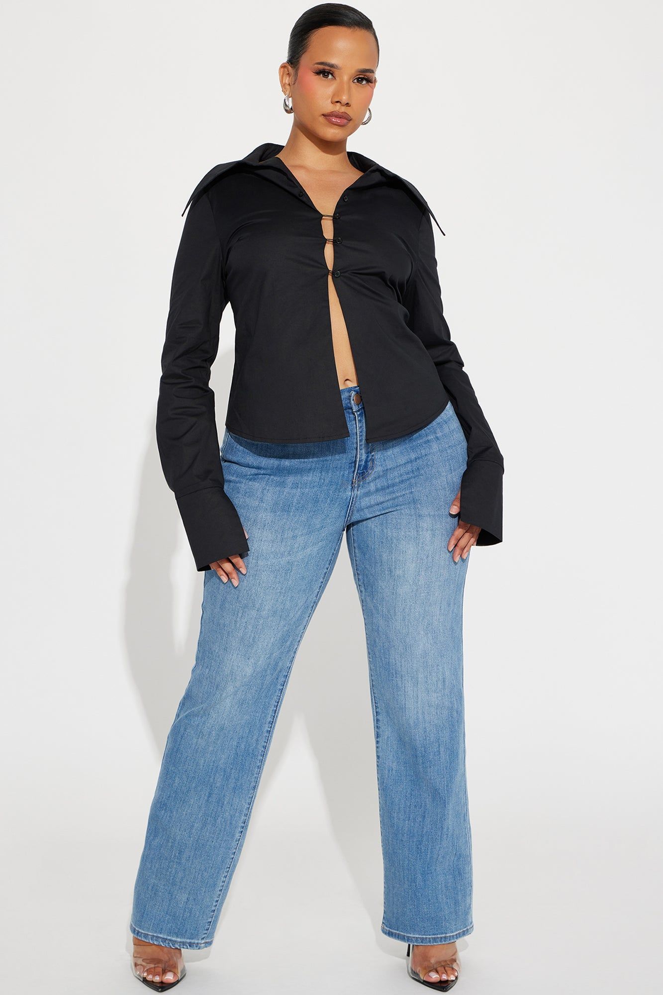 Anya Poplin Shirt - Black sold by Fashion Nova product image thumbnail 5