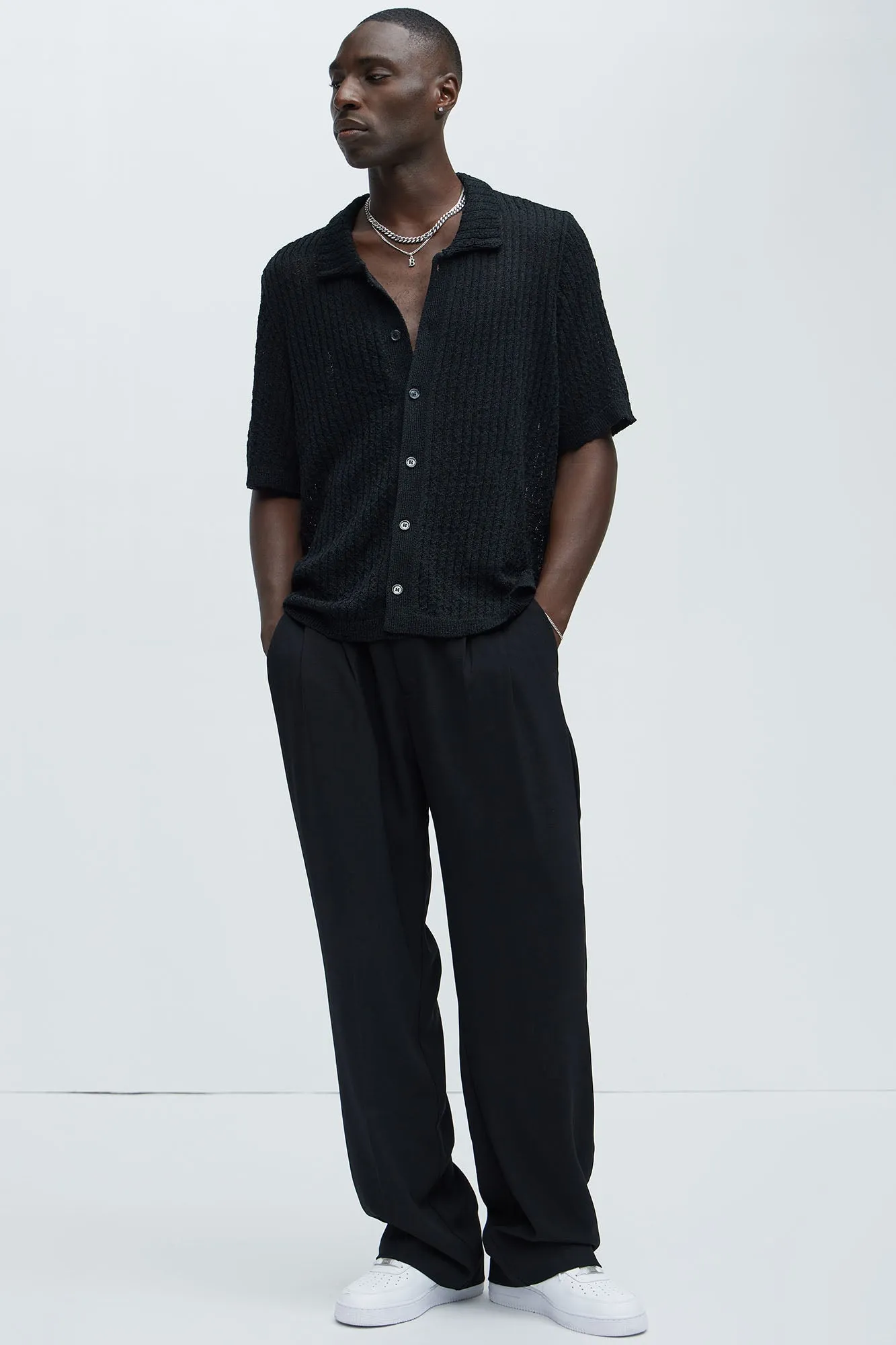 Perez Stripe Knit Shirt - Black sold by Fashion Nova product image thumbnail 2