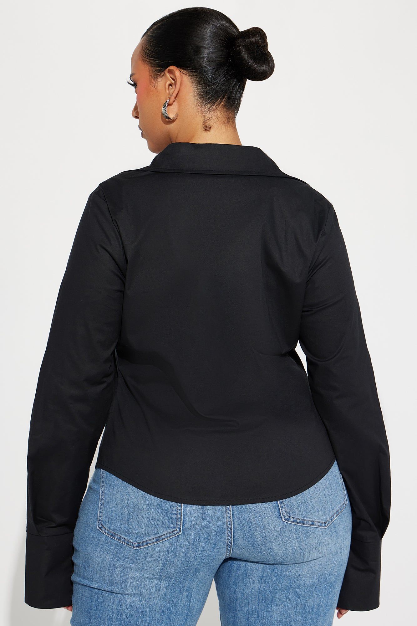 Anya Poplin Shirt - Black sold by Fashion Nova product image thumbnail 6